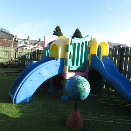 The outdoor climbing frame at Harbour Bears Pre-School in Larne