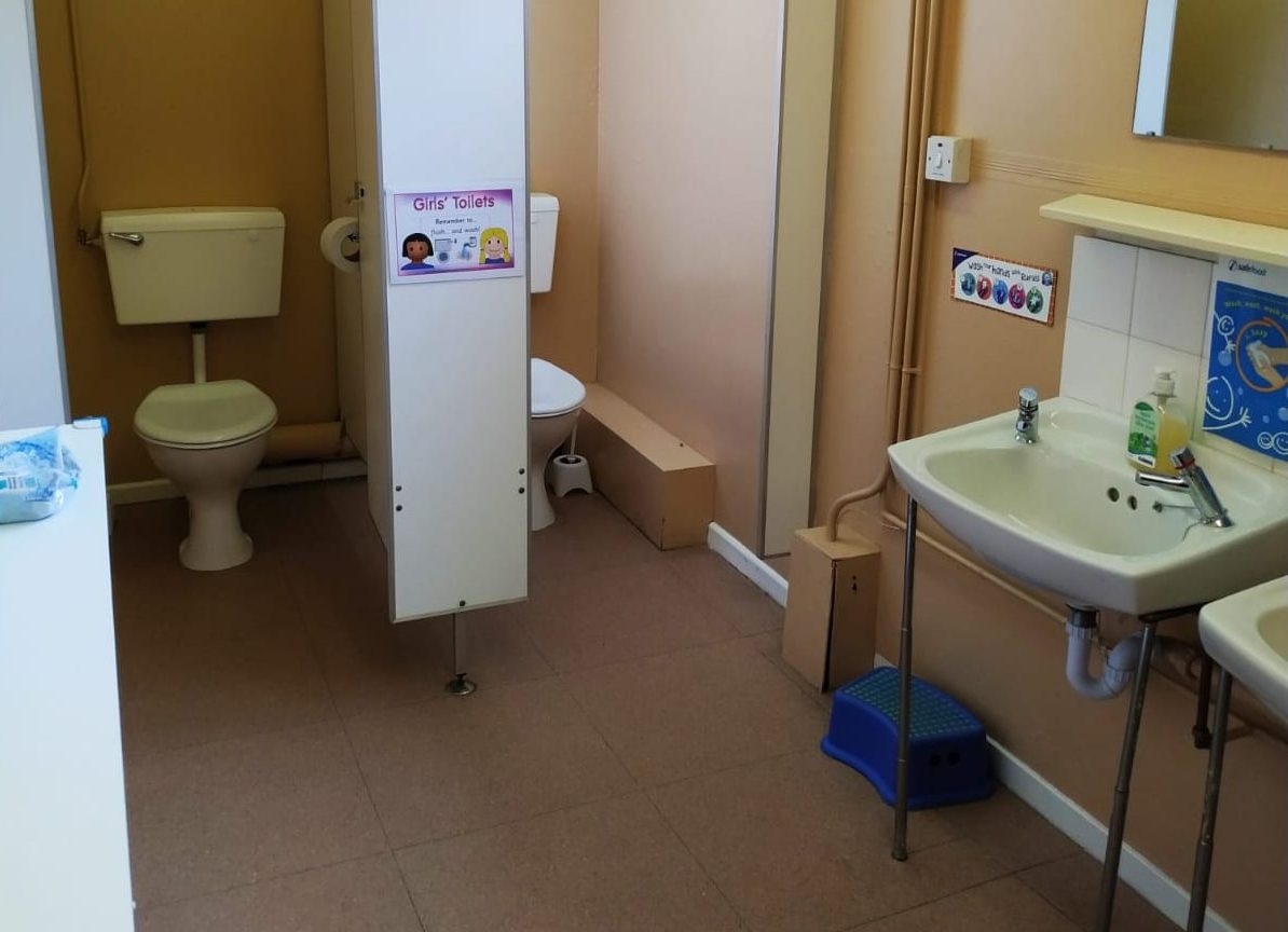 Inside the toilets at Harbour Bears Pre-School Larne
